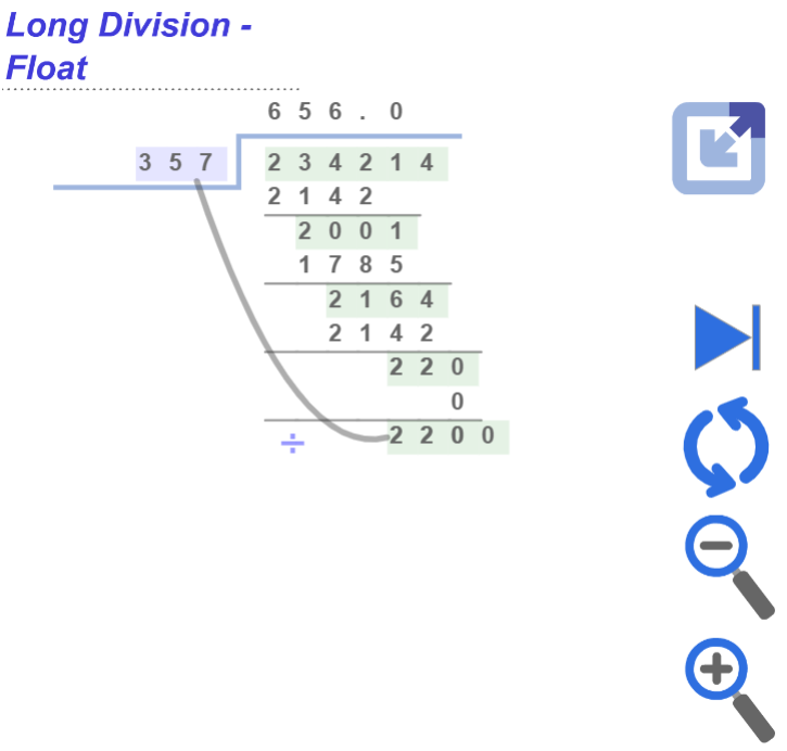 Long Division Simulation - Float