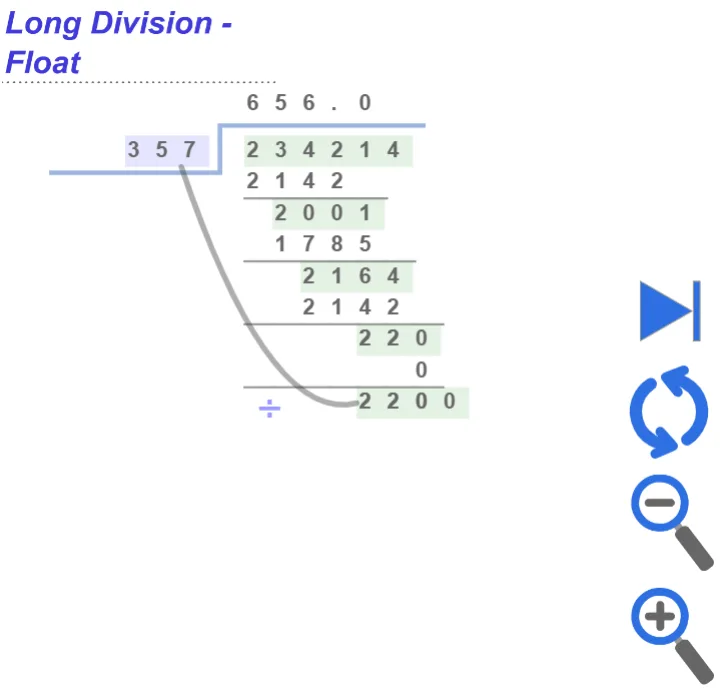 Long Division Simulation - Float
