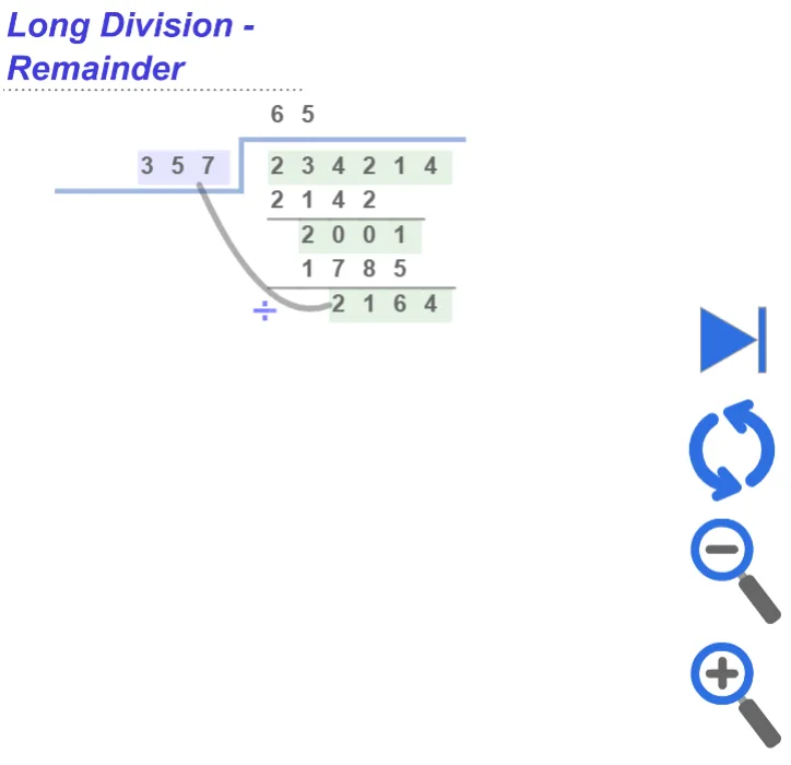 Long division with remainder